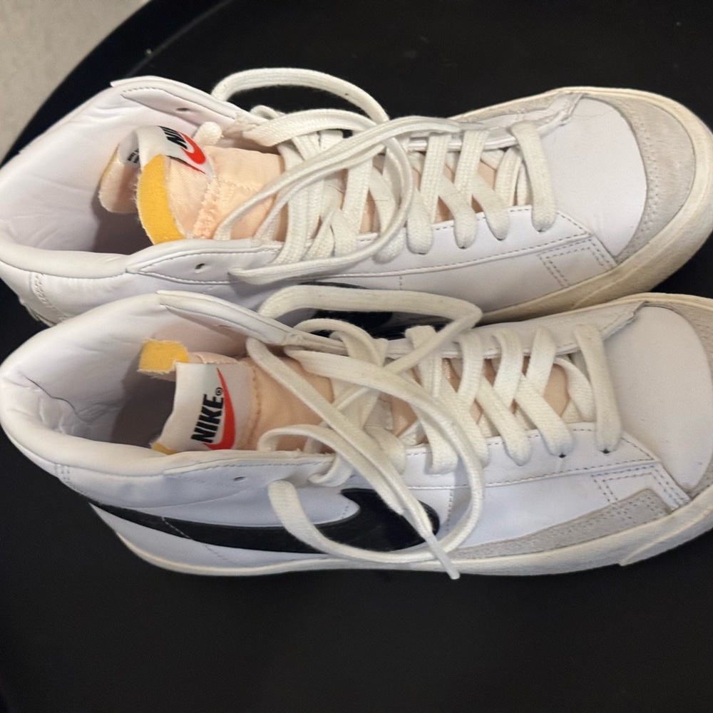 Nike White and Black High-Top Sneakers